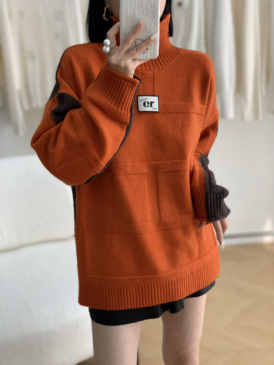 Pullover Loose Two-sided Wear Idle Style Large Version Outer Sweaters