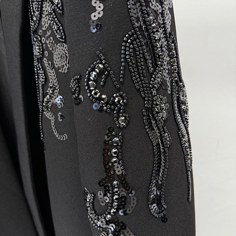 Graceful Fashionable Beads Rhinestones Green Collar Skirts