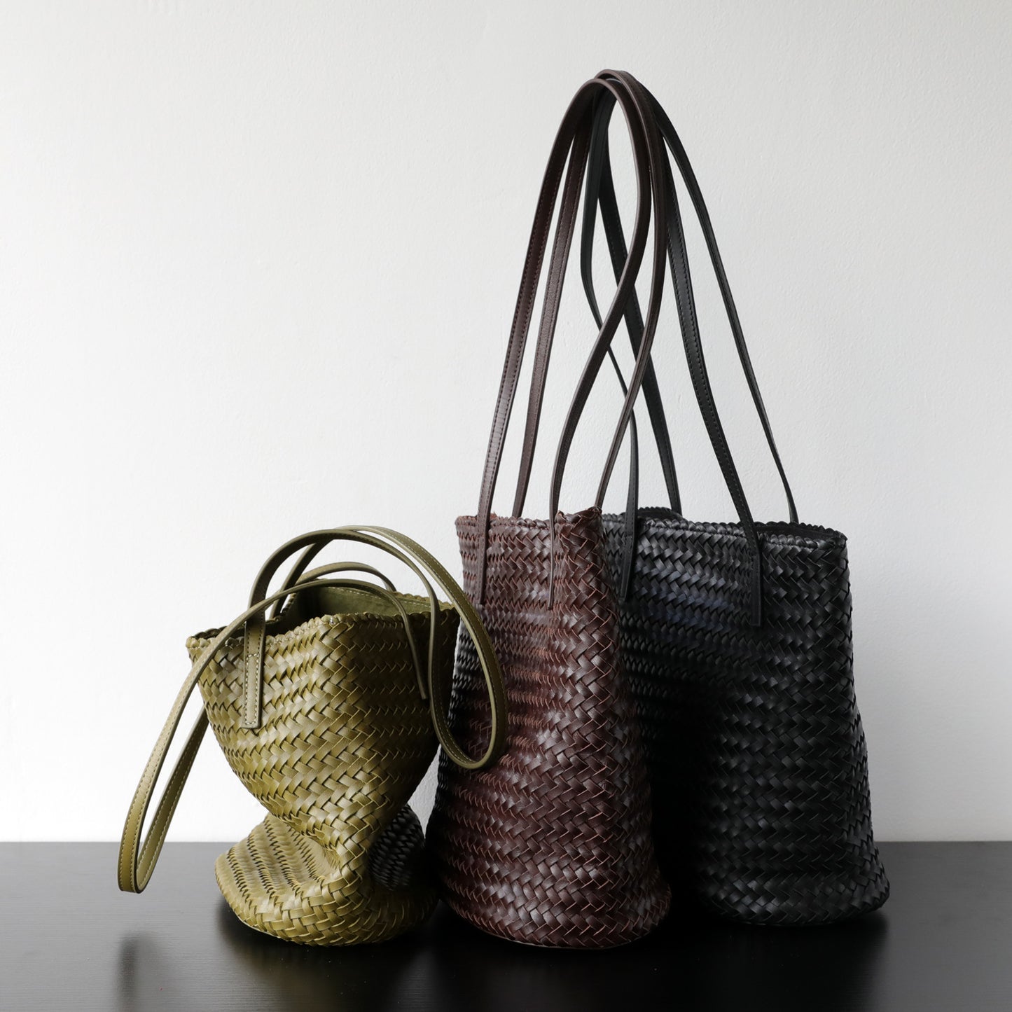 Layer Vegetable Tanning Leather Hand-woven Underarm Armpit Bags