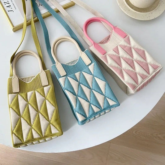 Knitted Korean Style Woolen Yarn Fashion Phone Bags