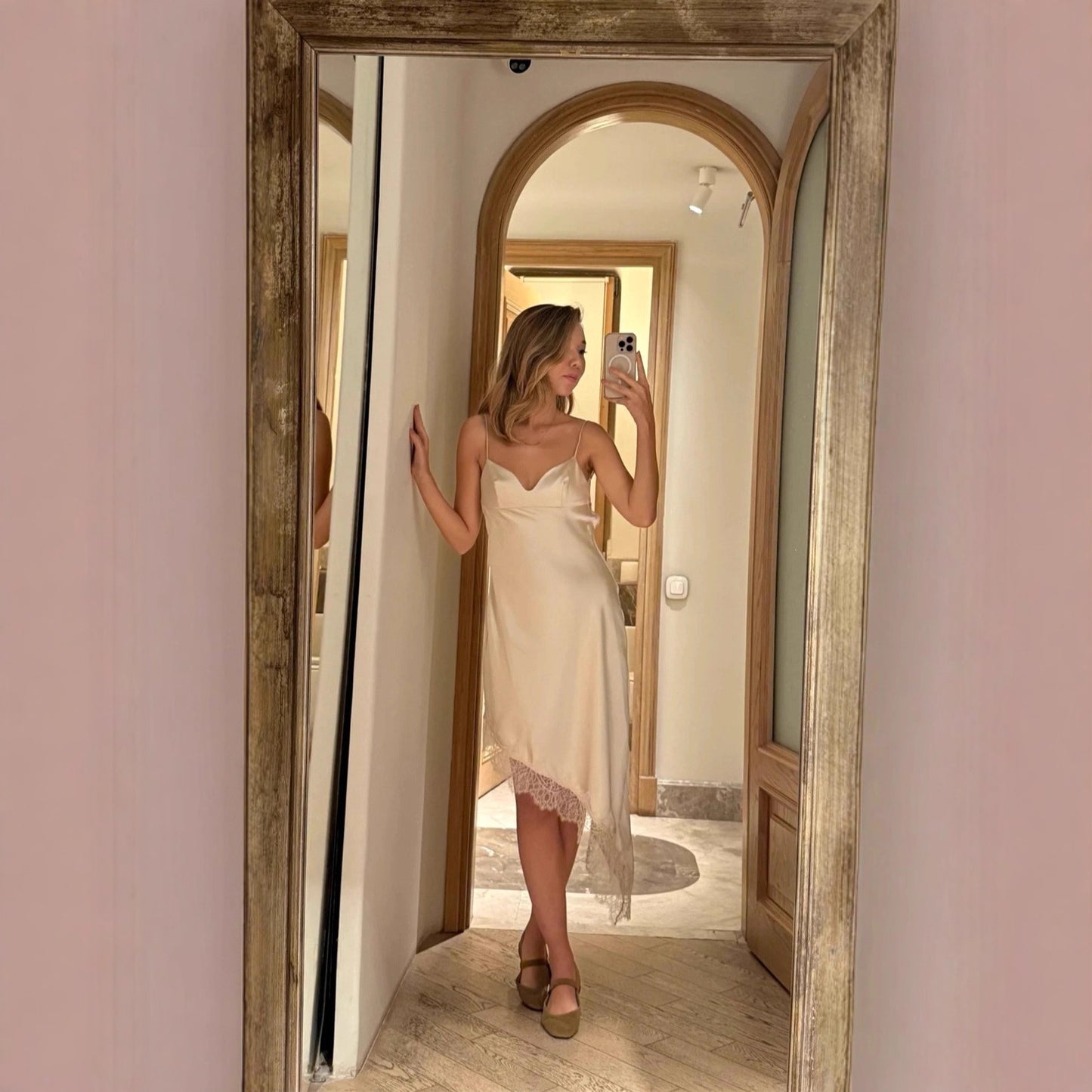 Women's Lace Silk Satin Sexy Slip Home Dress
