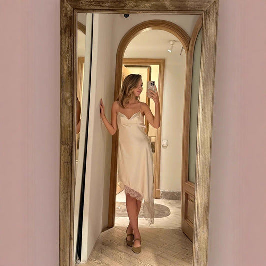 Women's Lace Silk Satin Sexy Slip Home Dress