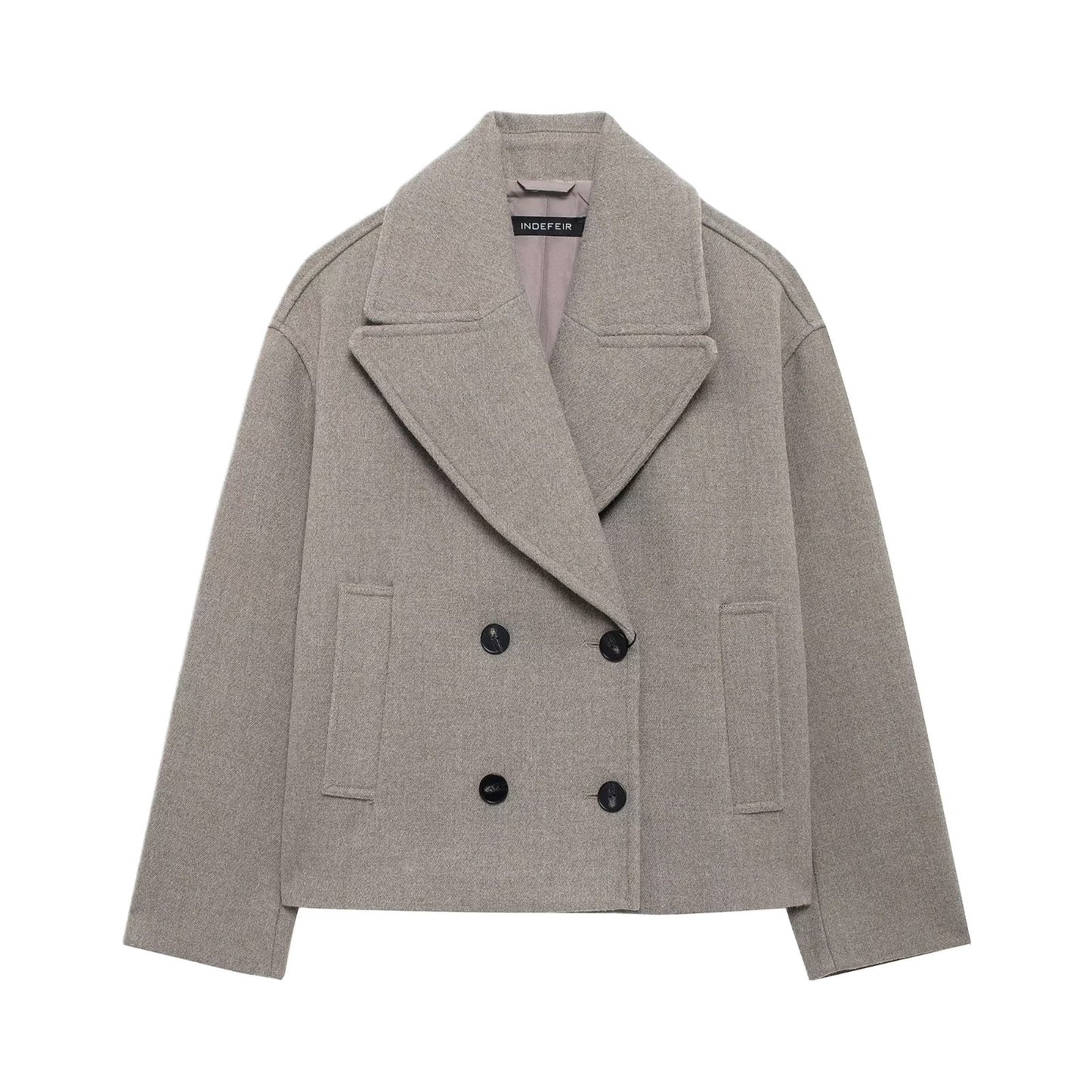 Women's Z Fashionable Elegant Double Breasted Collar Coats