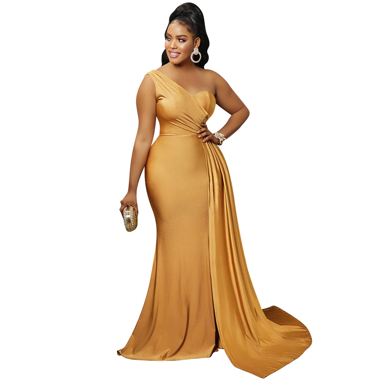 Women's Fashion Solid Color Party Tight Sleeve Dresses