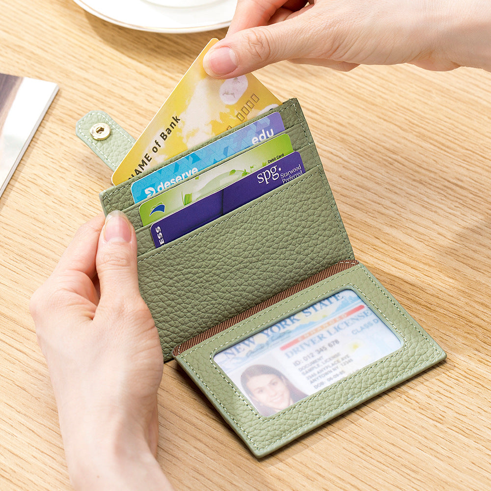 Women's Fashion Genuine Leather Made Korean Storage Card Holder