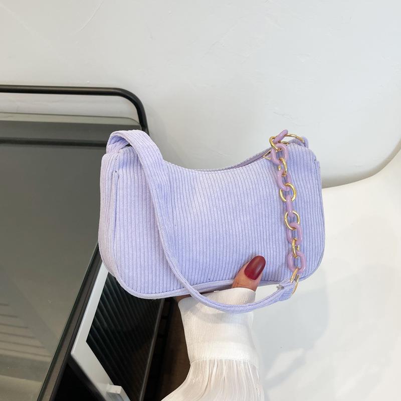 Women's Korean Style Artistic Cloth Simple Corduroy Shoulder Bags