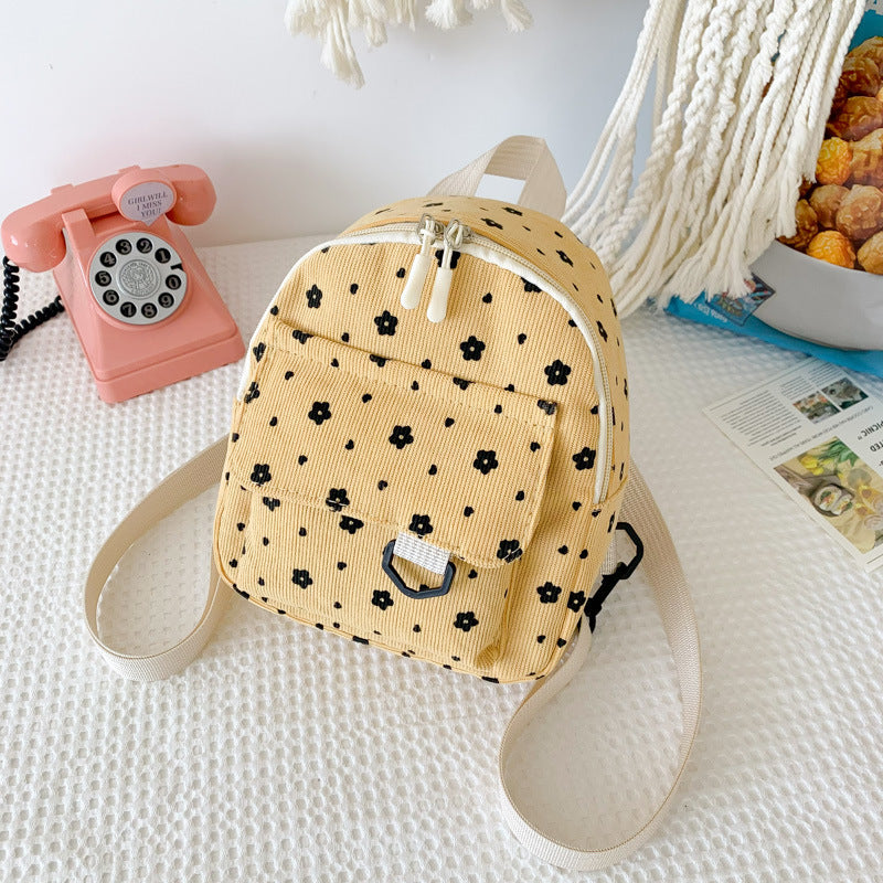 Unique Durable Corduroy Cute Female Soft Backpacks