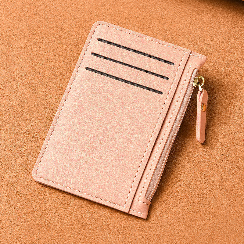 Women's Simple Multiple Slots Zipper Large Capacity Card Holder