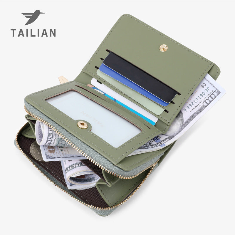 Women's Fashion Stitching Large Capacity Korean Style Ladies Wallets