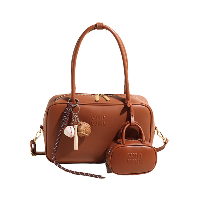 Portable Bowling Female Boston Large Capacity Handbags