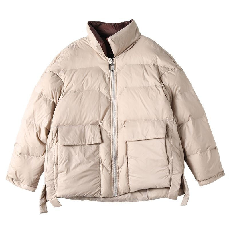 Women's Artistic Long Sleeve Down Color Matching Jackets