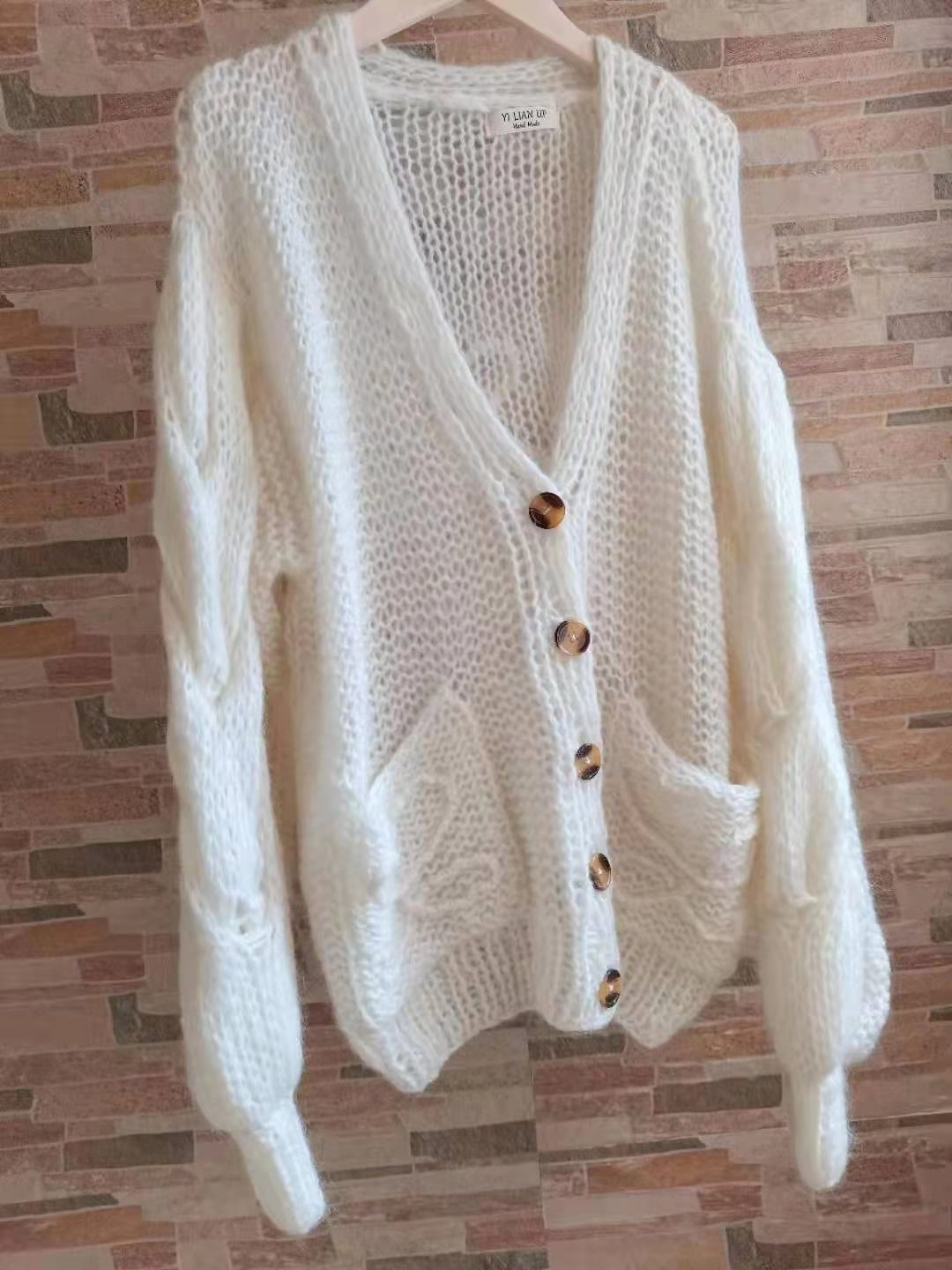 Women's Hand-woven Crocheted Mohair Loose Lazy Style Sweaters