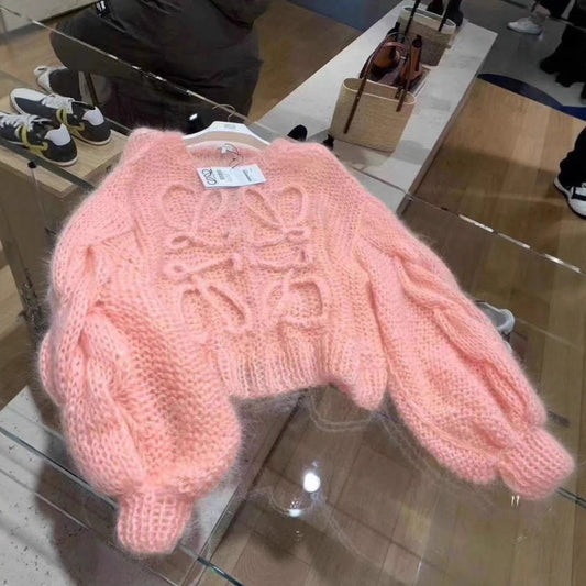Women's Autumn Mohair Thick Needle Pure Hand-woven Sweaters