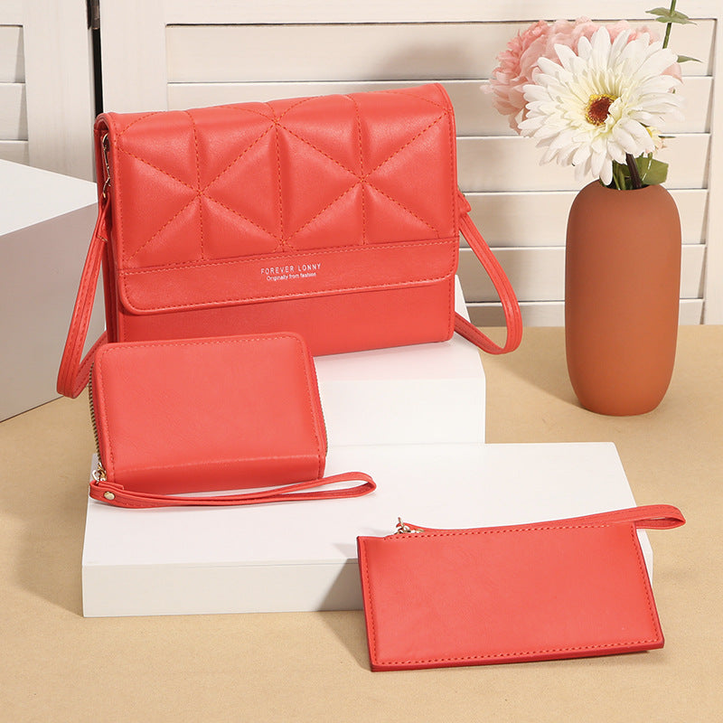 Women's Mobile Three-piece Set Design Fashionable Simple Phone Bags