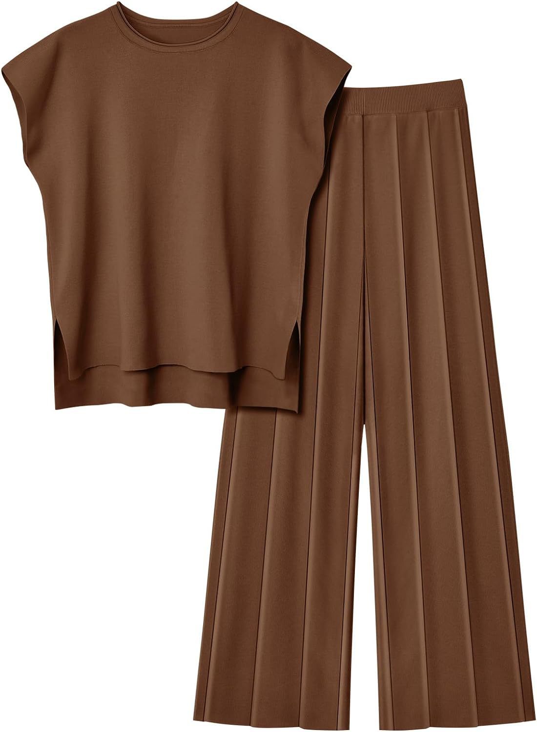 Women's Knit Casual Sleeveless Two-piece Set Suits
