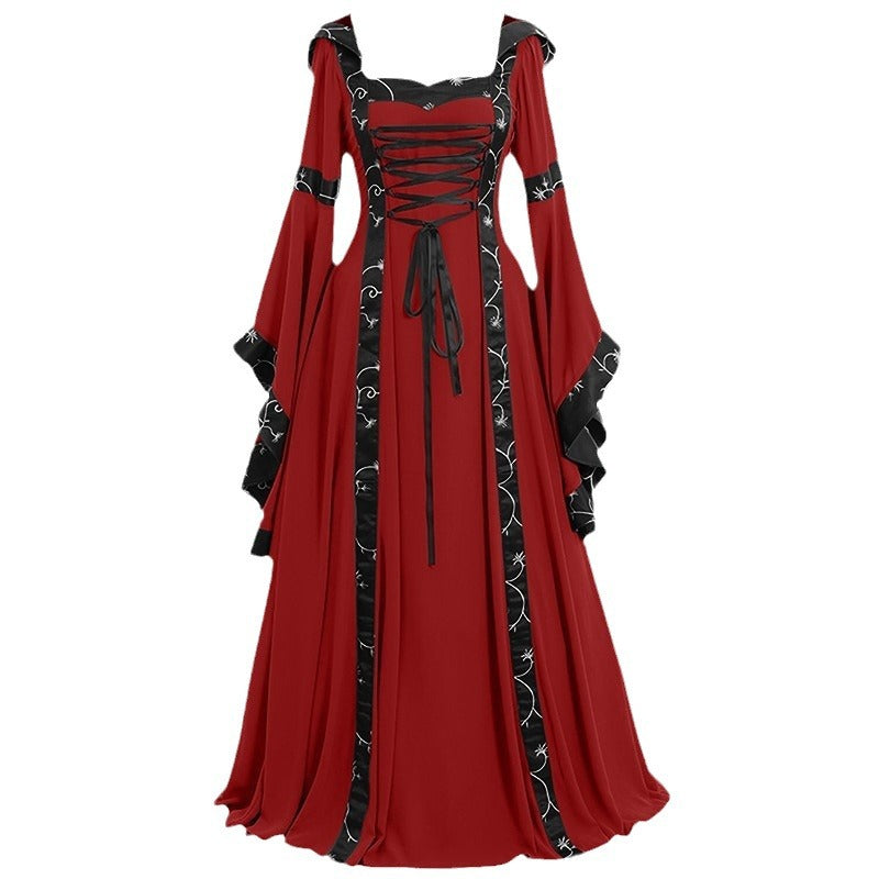 Waist Hanging Hooded Temperament Commute Large Swing Quantity Dress