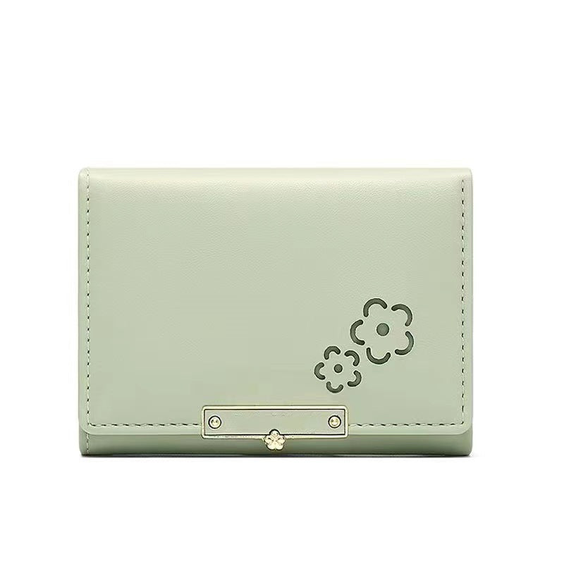 Women's Short Design Fresh Simple Flowers Ladies Wallets
