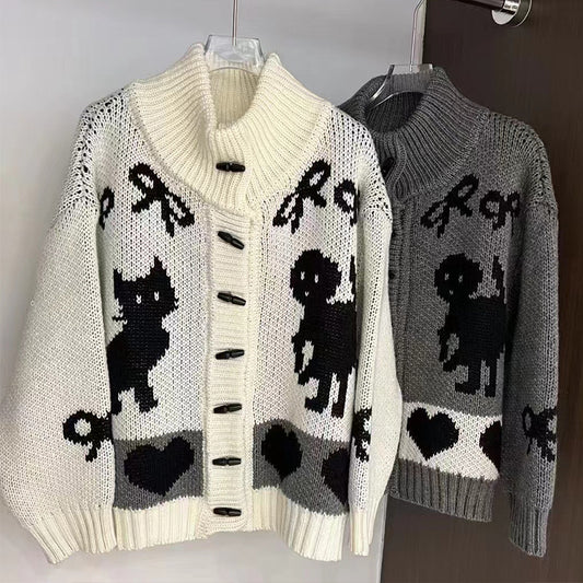 Women's Vintage Jacquard Idle Style Thick Needle Knitwear