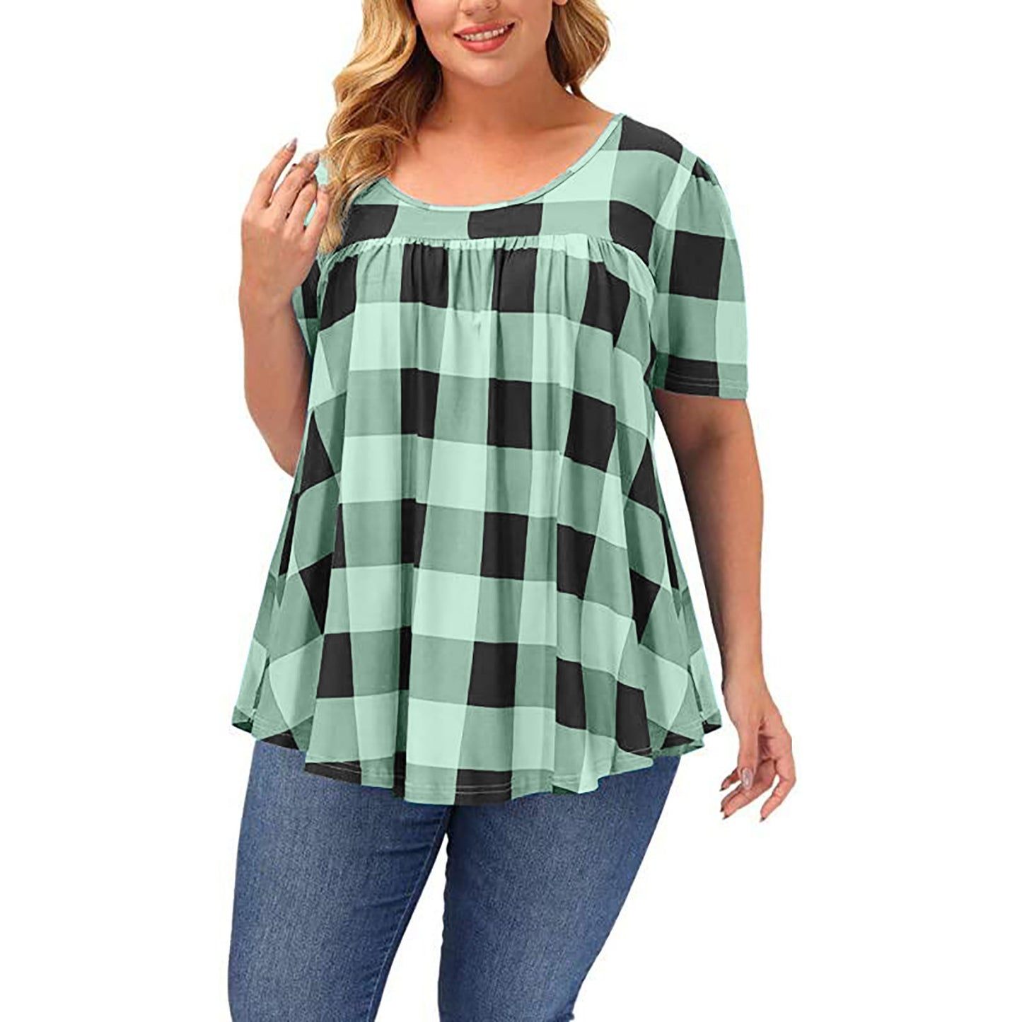 Women's Summer Sleeve Round Neck Loose Printed Women's T-shirt
