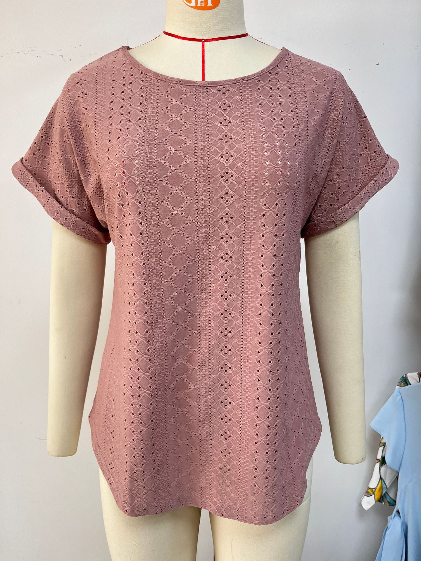Women's Solid Color Round Neck Loose Sleeve Women's T-shirt