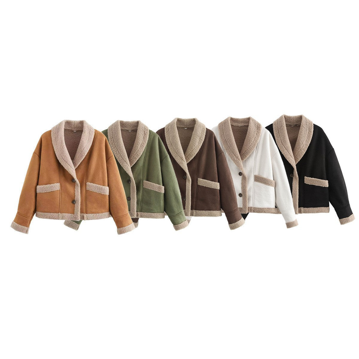 Women's Retro Style Woolen Lapel Loose Fur Coats