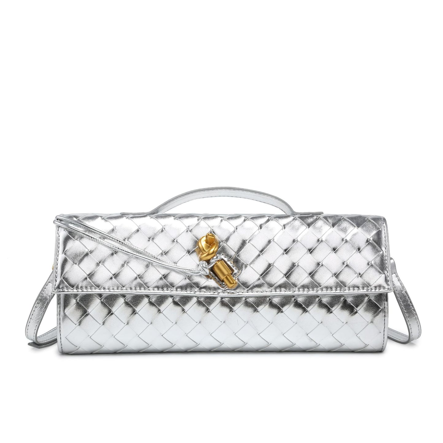 Woven Dinner Horizontal Baguette Advanced One Shoulder Bags