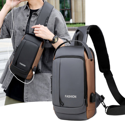 Men's Popular Password Trendy Cool Motorcycle Men's Chest Bags