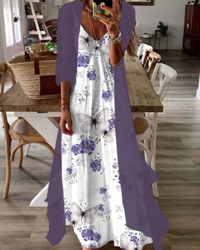 Women's Summer Print Holiday Suspender Dress Indian Style Dresses