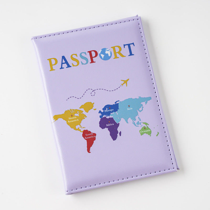 Color Map Passport Cover Storage Ticket Card Holder