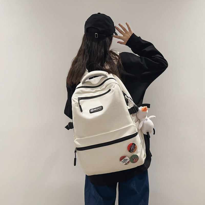 Women's High-grade Canvas Boys High Simple Large Middle School Students' Schoolbags