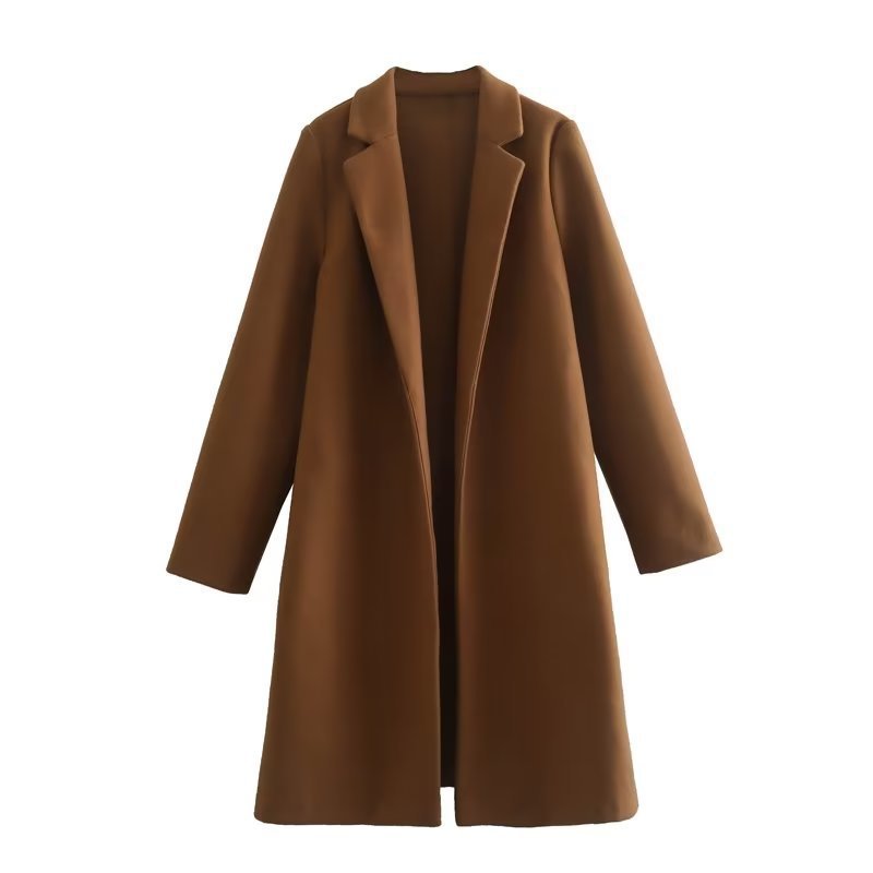 Women's Solid Color Simple Loose Temperament Woolen Coats