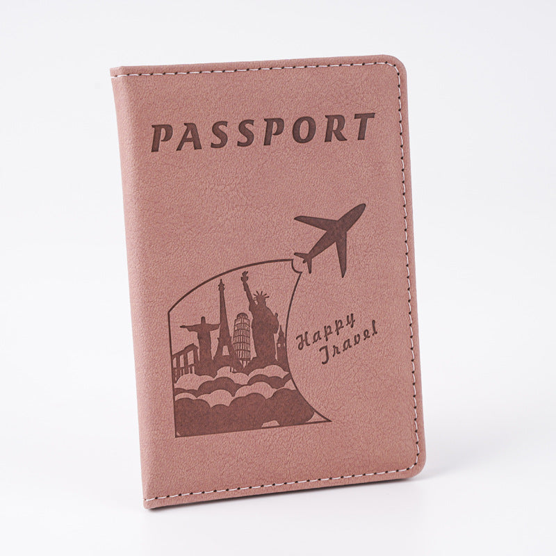 Creative Airplane Embossing Passport Cover Document Card Holder