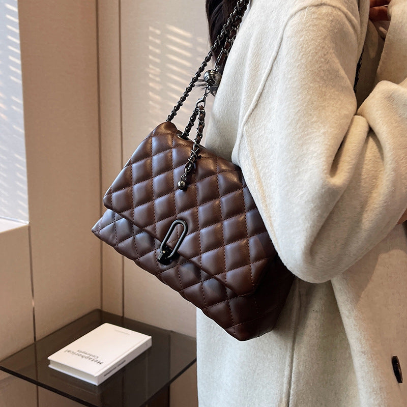 Women's Advanced Texture Fashion Rhombus Chain Niche Crossbody Bags