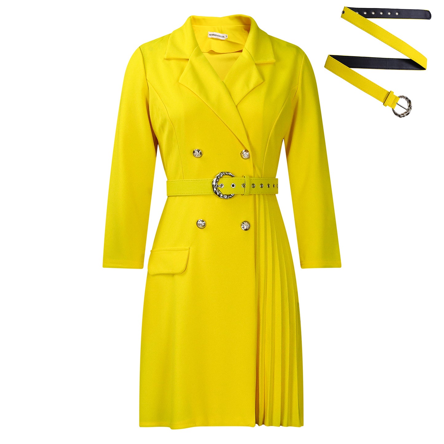 High Waist Fashion Tight Pleated Stitching Dresses