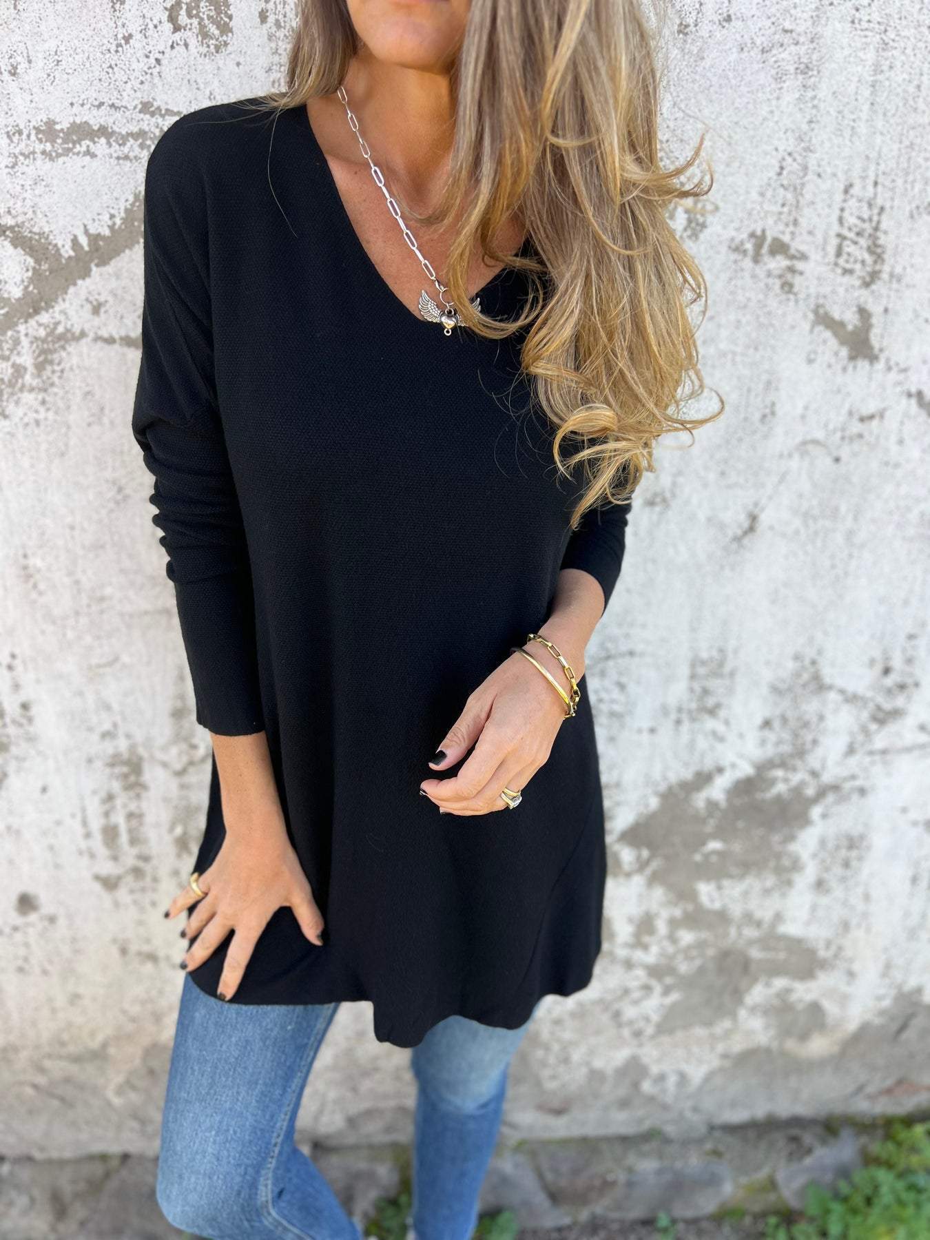 Graceful Creative Women's Solid Color Loose Tops