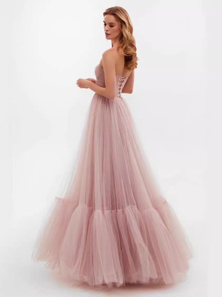 Women's Long Mesh Sleeve Dress Tulle Clothing