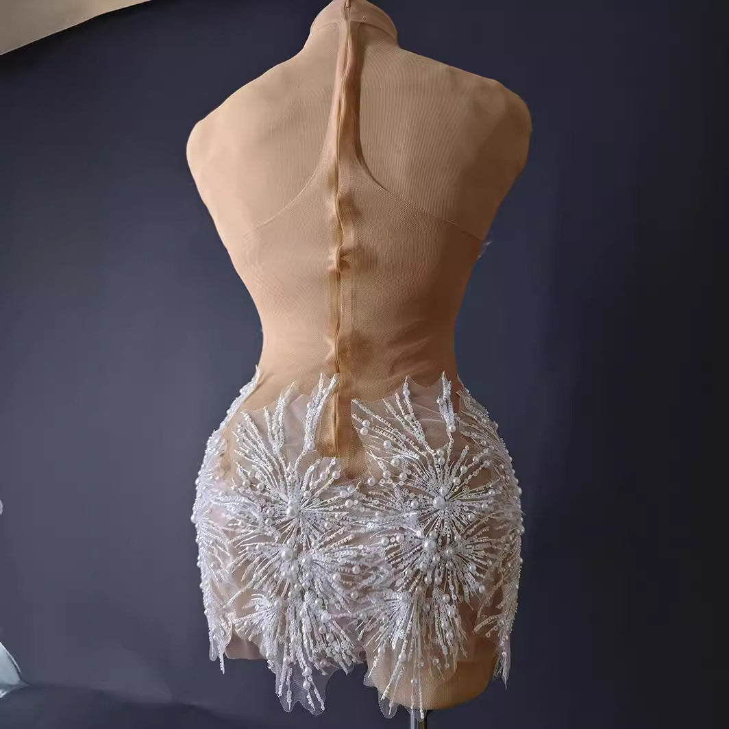 Halter Slip Dress Modify Street Style Skin Color Dresses