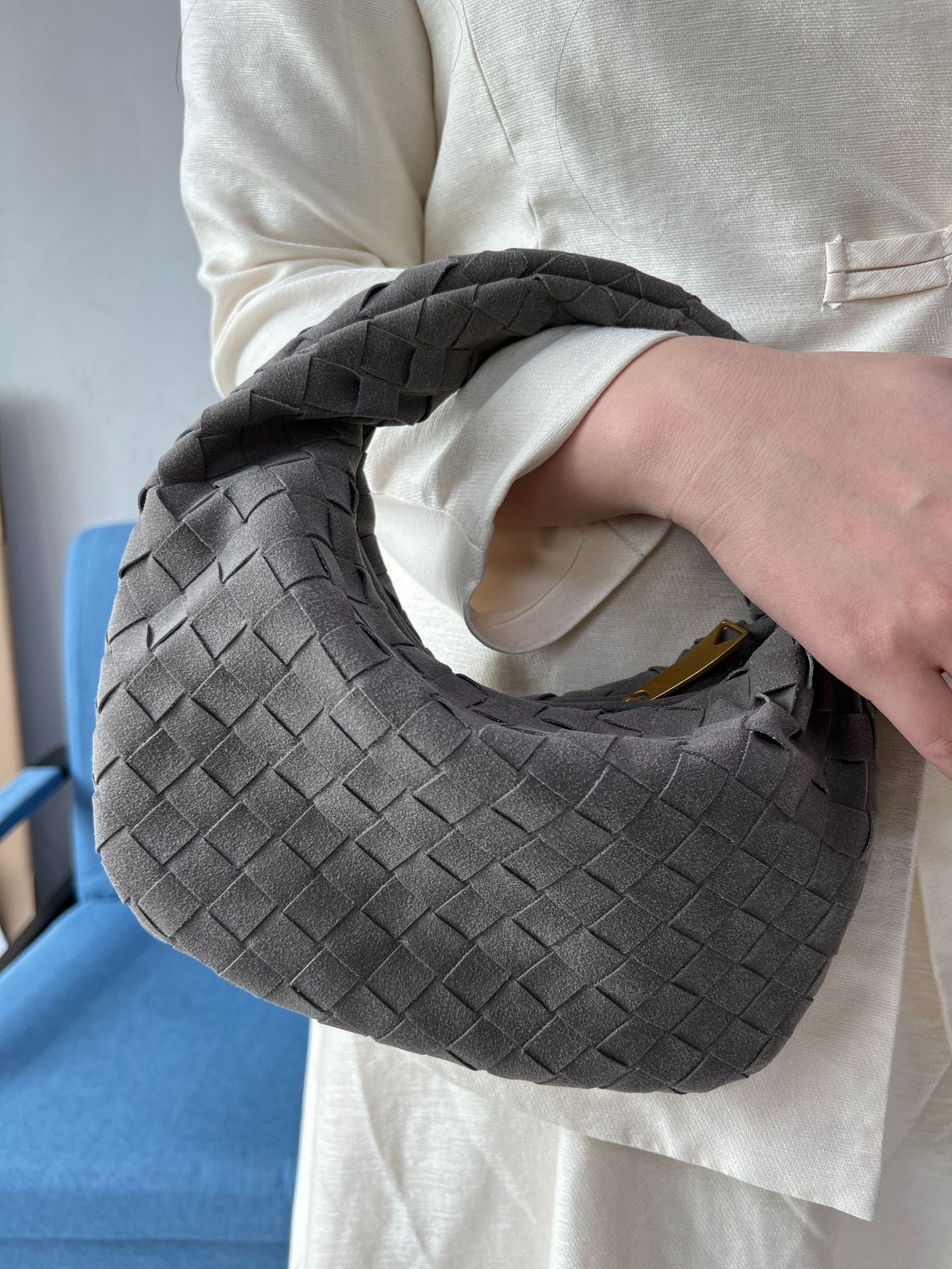 Classy Trendy Frosted Hand-woven Underarm Croissant Bags