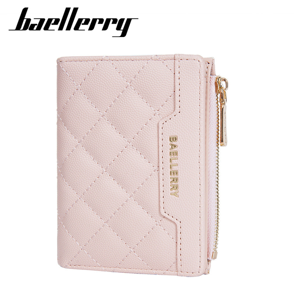 Women's Warm Color Short Snap Button Zipper Ladies Wallets