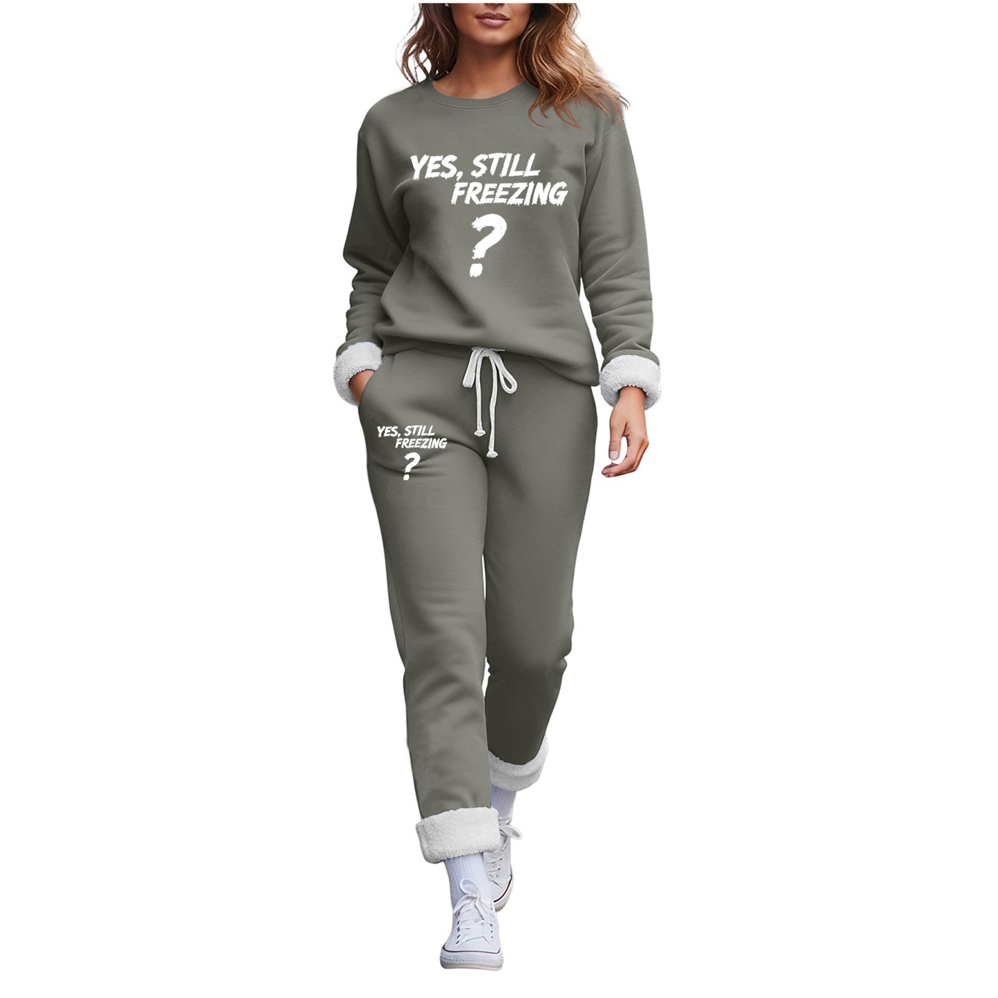 Trendy Fleece-lined Thermal Base Printing Series Women's Sweater, Sweater