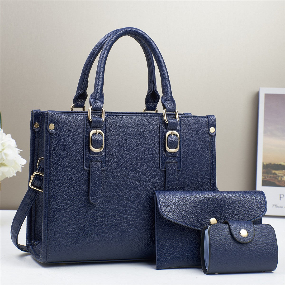 Women's Fashion Combination Soft Leather Set Large Handbags