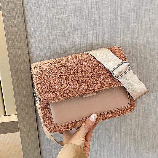 Women's Design Plush Korean Lamb Wool Underarm Shoulder Bags