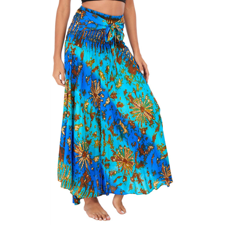 Casual Thai Vacation Big Swing Belly Skirts