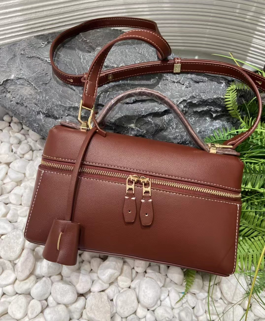 Leather Retro Cowhide Lunch Box Large Bags