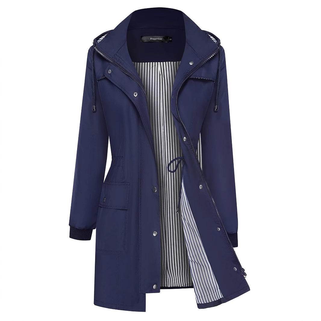 Women's Lightweight Raincoat Waterproof Windbreaker Striped Mountaineering Outdoor Jackets