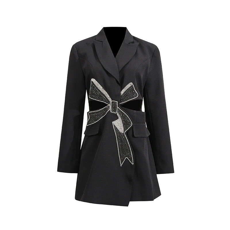 Women's Diamond Bow Midriff Outfit Design Sense Blazers