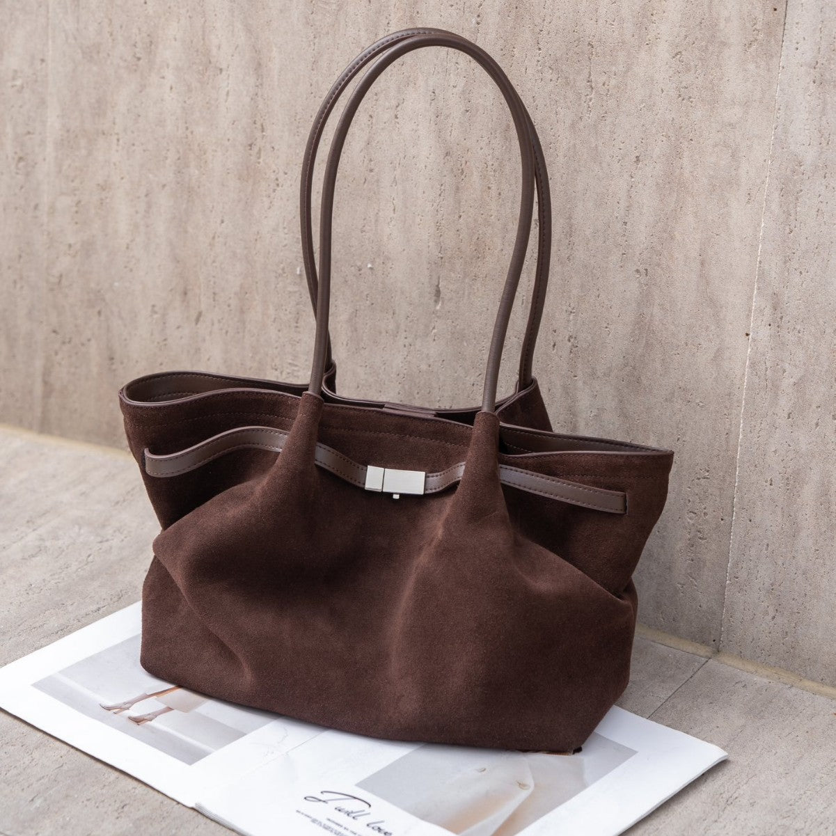 Stylish Niche Design Frosted Suede Portable Handbags