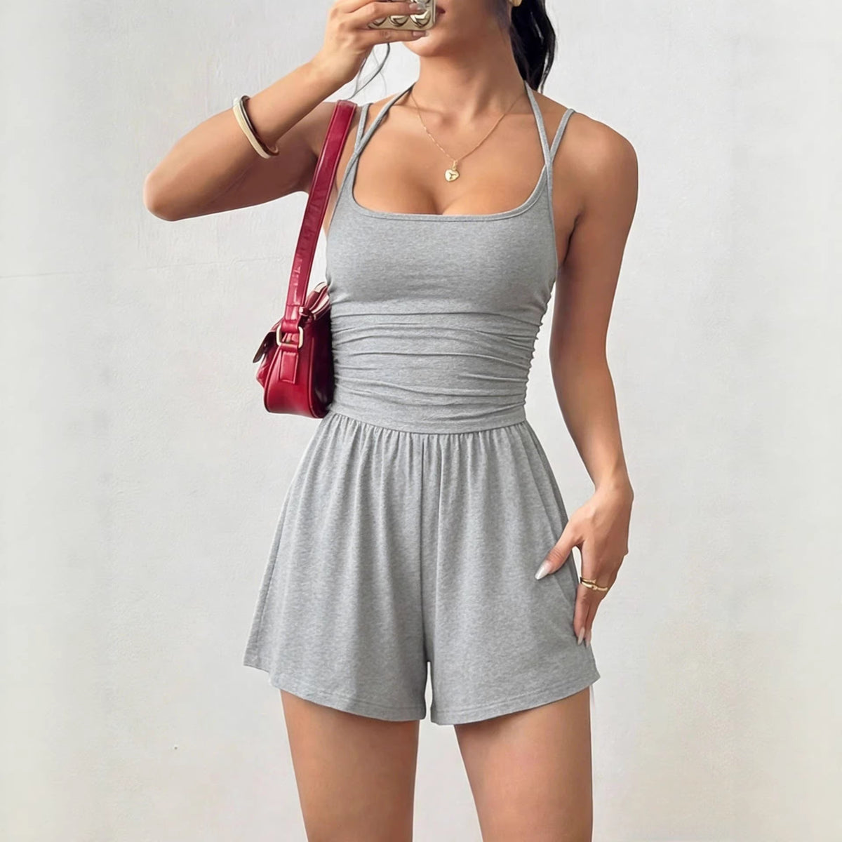 Women's Summer Sling Casual Wide Leg Loose Women's Jumpsuit/clothing