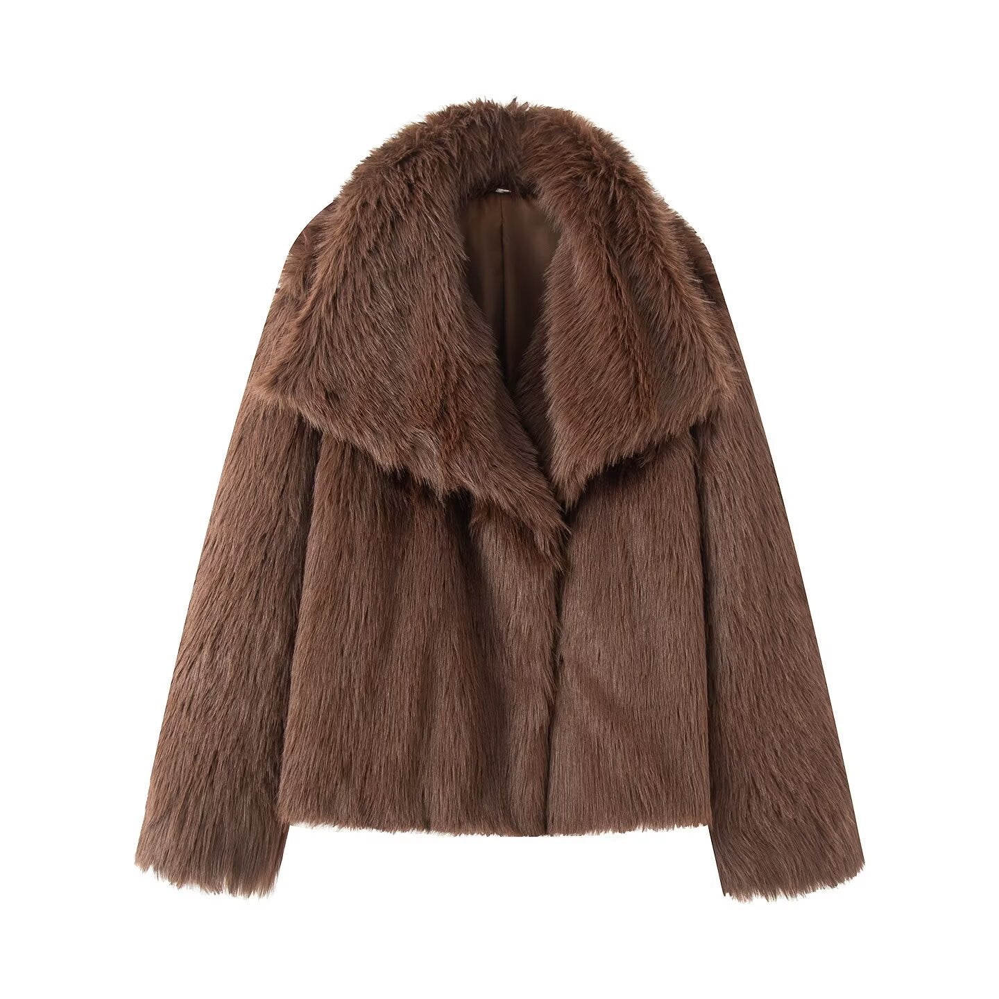 Women's Fashion Casual Imitation Fur Elegant Lapel Coats