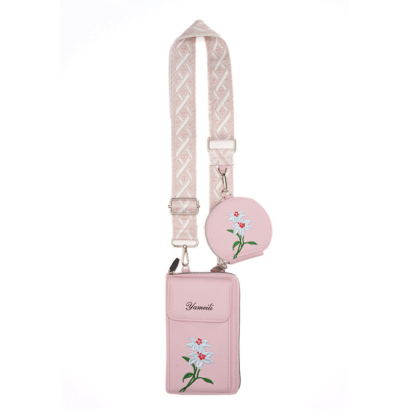 Women's Unique Large Capacity Embroidered Mobile Phone Bags